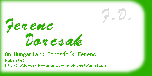 ferenc dorcsak business card